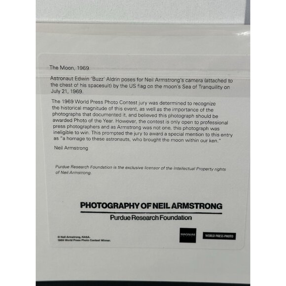 Magnum Photos By Neil Armstrong Of  “Edwin Buzz Aldrin” 6”x6” Estate Stamped - Picture 5 of 5